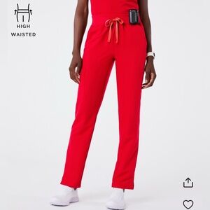 Figs Women's High-Waisted Red Joggers